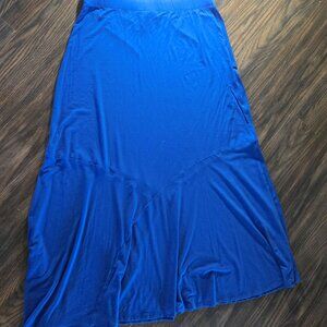 CHICO'S Boho Style Blue Maxi Length Fit & Flare Skirt NWOT/SIZE 1 (8)